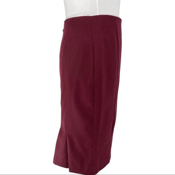 Talbots Women's NWT Maroon Y2K Time Capsule Wool‎ Career Pencil Skirt 2/W29 - Picture 3 of 8